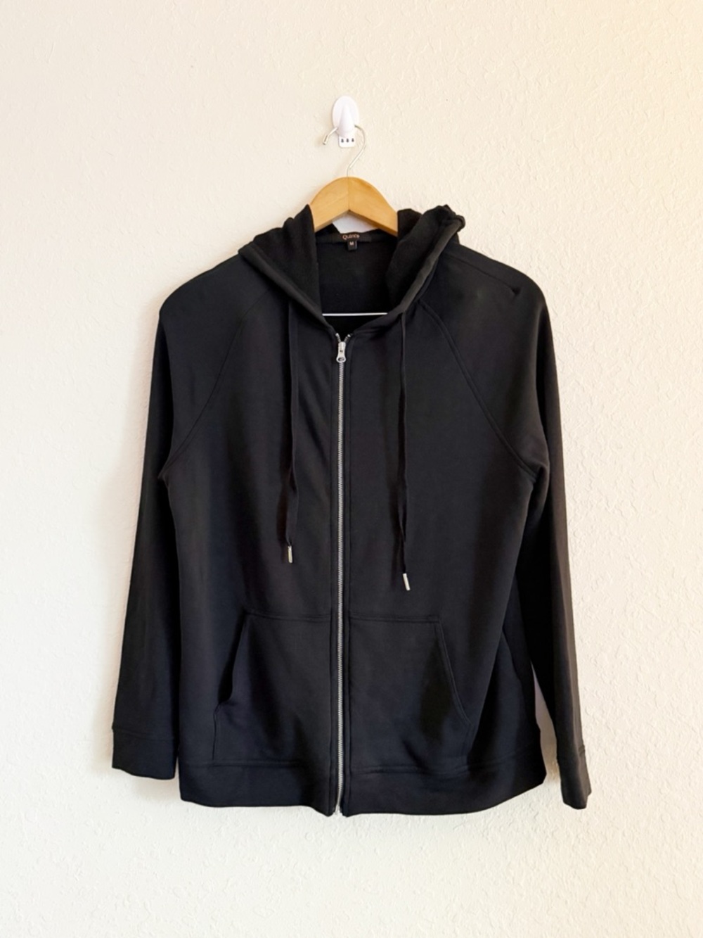 Quince Black Full-Zip Hoodie Sweater